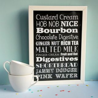 british biscuits typography print by raspberry finch