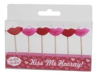 Party Partners Design Candid Candles Lip Shaped Cake Decorations, Red/Pink, 6 Count Toys & Games