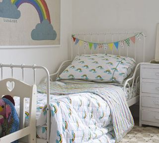 cot rainbow duvet and pillowcase set by lulu and nat