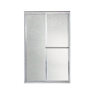 Sterling 5976 59S Deluxe By Pass Bath Door, Silver with Rain Texture Glass   Shower Doors  