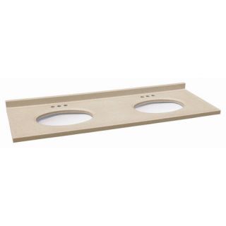 61 Solid Surface Double Bowl Vanity Top