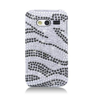 Eagle Cell PDHWM920F370 RingBling Brilliant Diamond Case for Huawei Activa 4G   Retail Packaging   Black/Siver Zebra Cell Phones & Accessories