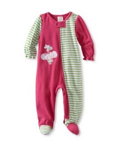 ABSORBA Baby Girls Infant Girls Blanket Sleeper, Green Stripes, 12 Months Clothing