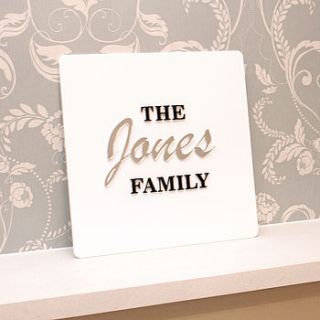 personalised family name wall art by intricate home