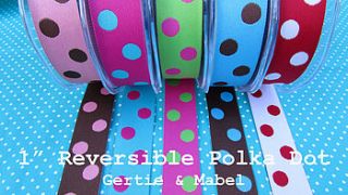 reversible satin polka dot ribbon by gertie & mabel