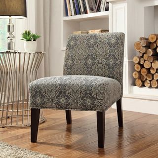 Home Origin Waverly Slipper Chair   Blue Brocade