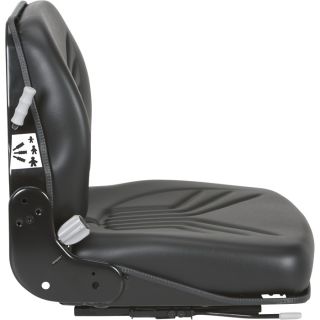Seat with Integrated Suspension — Black  Forklift   Material Handling Seats