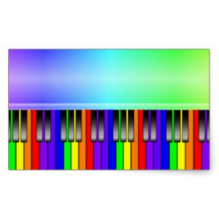 Rainbow Piano Keyboard Rectangle Sticker