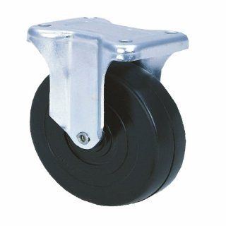 E.R. Wagner Cart & Tool Box Plate Caster, Rigid, Hard Rubber Wheel, Delrin Bearing, 375 lbs Capacity, 5" Wheel Dia, 2" Wheel Width, 6" Mount Height, 3 3/4" Plate Length, 2 3/4" Plate Width