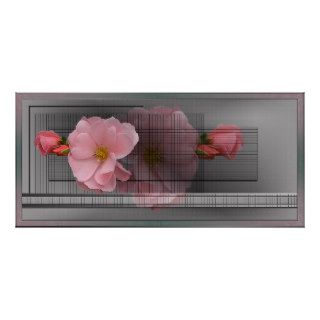 Silver Pink Rose Poster (from $10.45)
