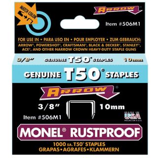Arrow T50 3/8 Monel Rustproof Staples 1000 ct. 73615