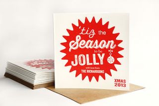 personalised tiz the season xmas card pack by allihopa