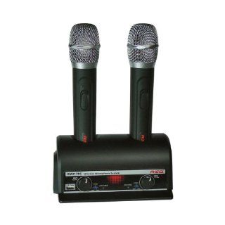 RSQ 900 MHz UHF Rechargeable Dual Wireless Mics Musical Instruments