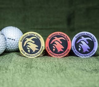 100 personalised golf ball markers by numbered poker chips