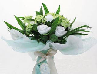 baby clothes gift bouquet by the little blue owl