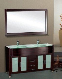 60" Contemporary bathroom vanity Solid Wood Single or Double Sink Design 8901 60    