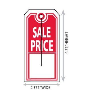 Large (2.375" X 4.75") Sale Price Button Slot Merchandise Tag. Case of 2, 000 Tags.  Blank Labeling Tags 