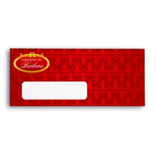 Custom Red Gold Shimmer Envelopes Envelope