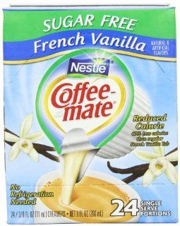 Coffee mate Coffee Creamer, Sugar Free French Vanilla Liquid Singles, 0.375 Ounce Creamers (Pack of 24)  Nondairy Coffee Creamers  Grocery & Gourmet Food