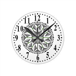 Gray And Light Gray Floral 239 Wall Clock