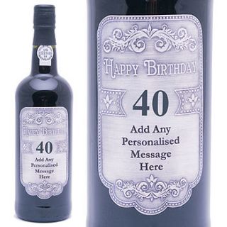 ruby port 40th personalised birthday label by giftsonline4u