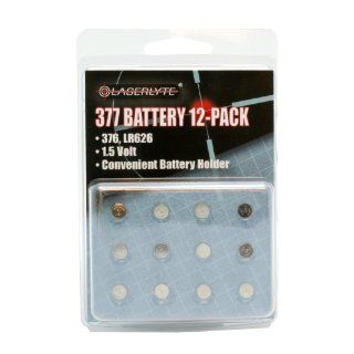 Laserlyte BAT 377 Battery (Pack of 12)  Button Cell Batteries  Sports & Outdoors