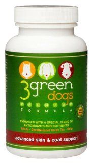 3 Green Dogs Advanced Skin and Coat Support for Large Breed  Pet Supplements And Vitamins 