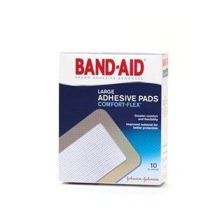 Johnson & Johnson Band Aid Adhesive Pads Large 10 Count (Pack of 6) Health & Personal Care