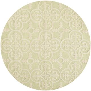 Safavieh Handmade Cambridge Moroccan Light Green Wool Rug with High/Low Construction (6' Round) Safavieh Round/Oval/Square
