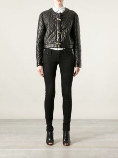 Moschino Vintage Quilted Leather Jacket   House Of Liza