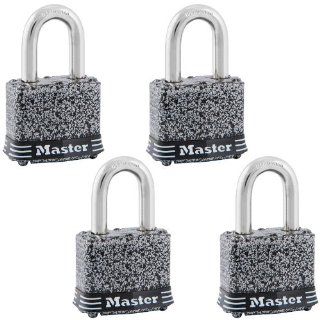 Master Lock 380QLFHC Steel Padlocks, Rust Oleum Certified Protection Black Finish, 4 Pack   Shelving Hardware  