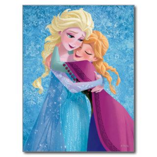 Anna and Elsa Hugging Post Card