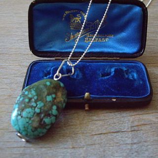 sterling silver and turquoise pendant by ava mae designs