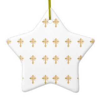Christian Gold Cross Christmas Tree Ornament