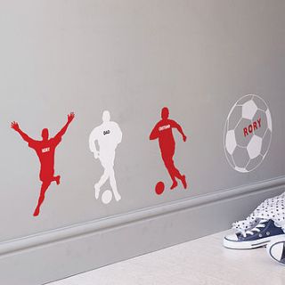 personalised football wall sticker by the bright blue pig