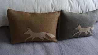 little town or country fox cushion by helkatdesign