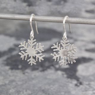 christmas sterling silver snowflake earrings by otis jaxon silver and gold jewellery