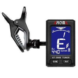 AROMA DIGITAL CLIP ON GUITAR TUNER AMT390B FOR GUITAR BASS RECHARGEABLE Musical Instruments