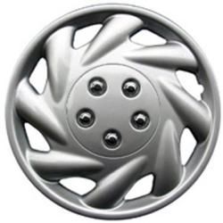 Design Silver Abs Silver 14 inch Plastic Hub Caps (set Of 4)