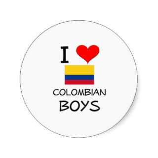 I Love Colombian Boys Round Stickers