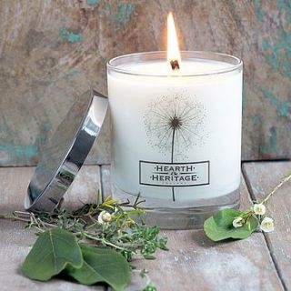 cottage garden scented candle by hearth & heritage scented candles