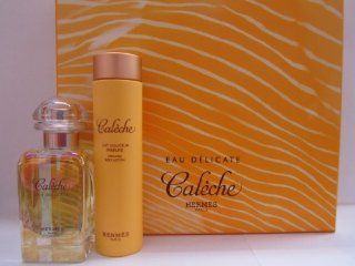 Caleche Eau Delicate By Hermes for Women Set 1.6 Oz Eau Delicate Spray ( Light Fragrance ) + 2.5 Oz Body Lotion  Beauty