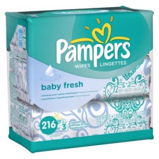 Pampers Baby Fresh Baby Wipes   216 Count (3 Pack)