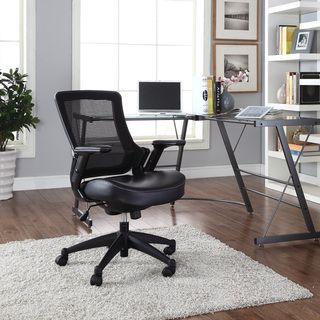 Aspire Black Office Chair with Vinyl Seat Modway Office Chairs