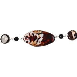 Animal Print Agate and Onyx Bead 28 inch Necklace Gemstone Necklaces