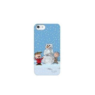 iLuv iCA7H387 Peanuts Graphic Case for iPhone 5 (Charlie Brown with Snowman and Pal)   1 Pack   Retail Packaging   Blue Cell Phones & Accessories