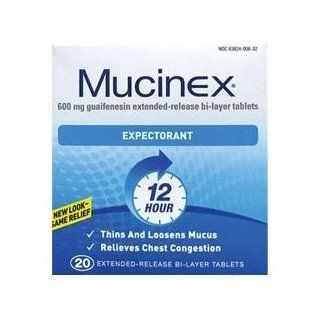 Mucinex Extended Release Expectorant Tablets 20 Count (Pack of 6) Health & Personal Care
