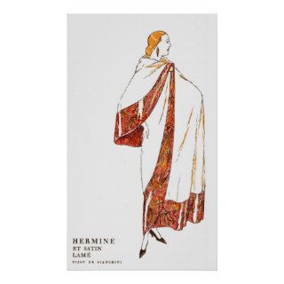 Vintage French Fashion Illustration ~ Hermine Print