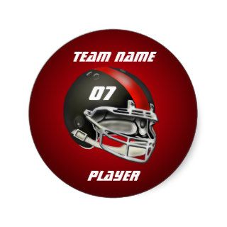 Black and Red Football Helmet Stickers