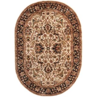 Handmade Persian Legend Ivory/ Black Wool Rug (76 X 96)